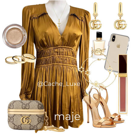 maje Gold Dress for Special Occasions