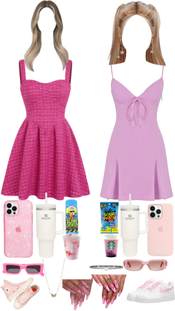 pink maching bestie outfit