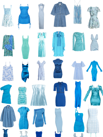 all blue dresses