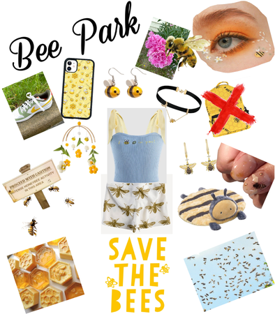 Bees summer print entry