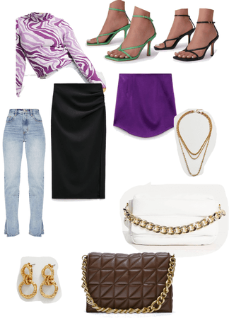 purple accent outfit