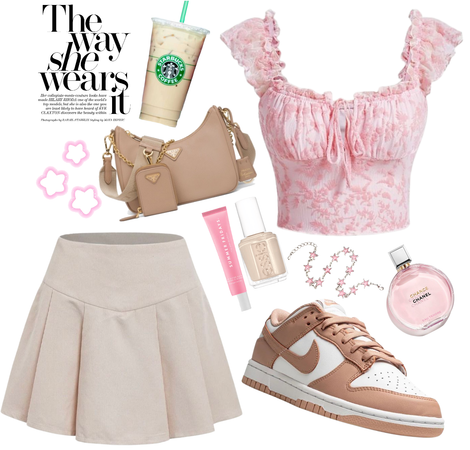 🤍🤎💗CREAM,BROWN AND PINK OUTFIT💗🤎🤍