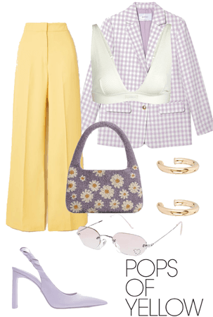 A fun purple, yellow, and white pastel outfit