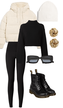 outfit with puffer jacket