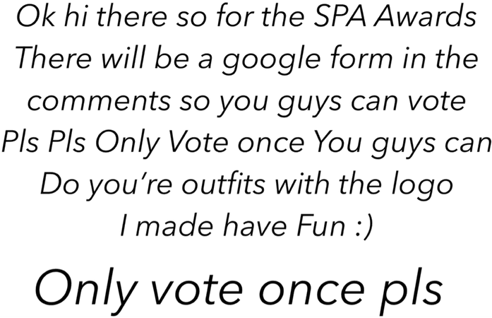 Vote once pls