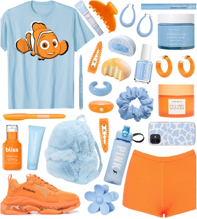 Orange + baby blue✨