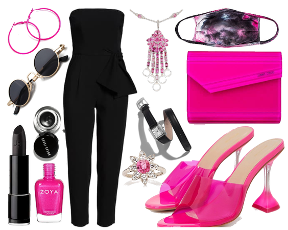 Black and neon pink