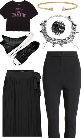 black crop top & skirt