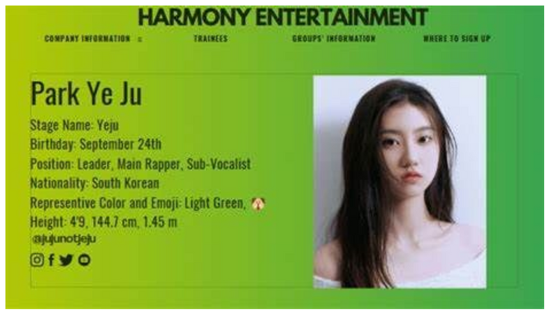 Yeju Introductory Card