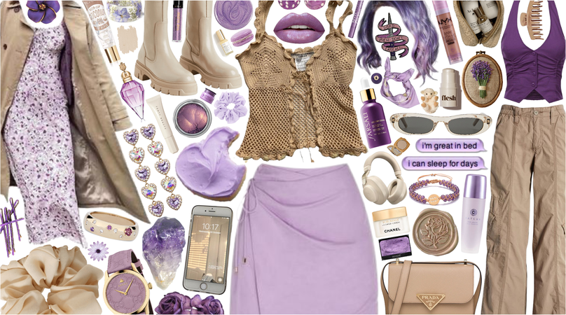 Purple and Beige