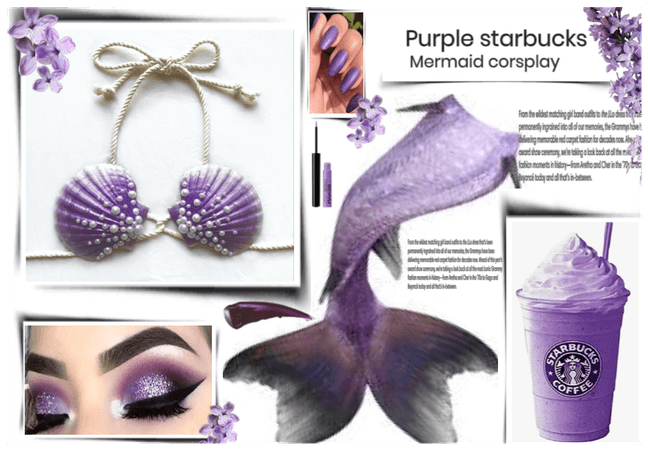 Purple starbucks mermaid cosplay outfit challenge