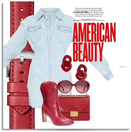An American Beauty in Denim & Crimson