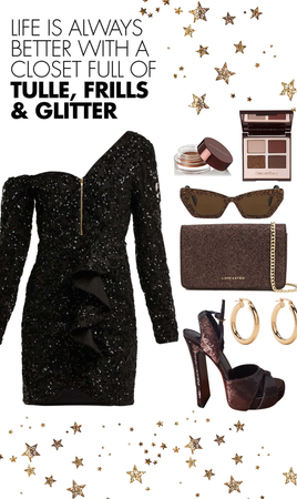 brown and black: glitter