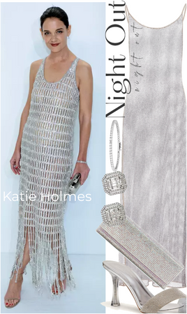 Katie Holmes in a Mesh Dress