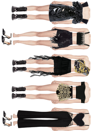 5 member girlgroup outfit