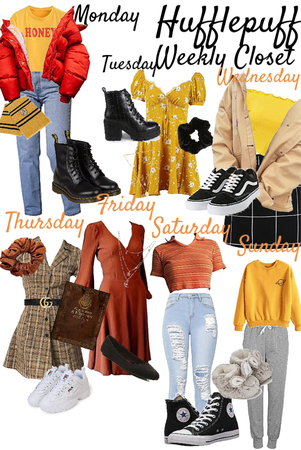 Hufflepuff weekly outfit planner