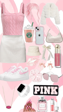 pink and white outfit