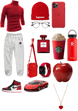 red outfit boy aesthetic