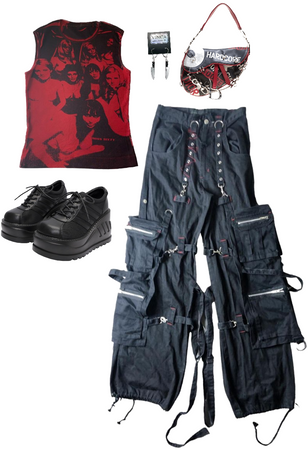 90s grunge red streetwear