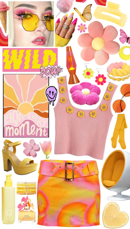 pink and yellow 70s