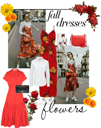 Red Flower Dresses