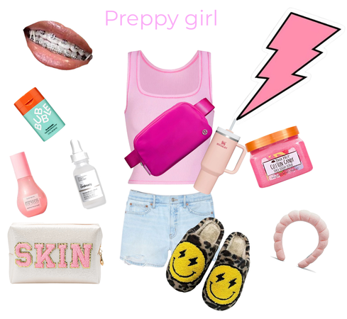 my preppy fit!🥥💗🍉