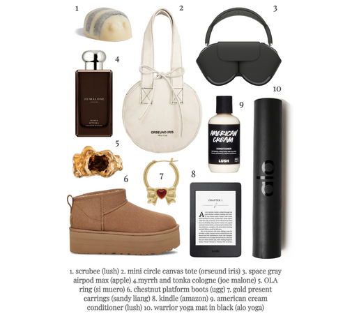 holiday comfort wishlist in gift guide format