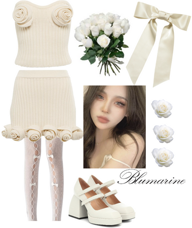 white rose outfit | Blumarine