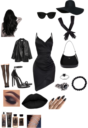Black slip on dress outfit