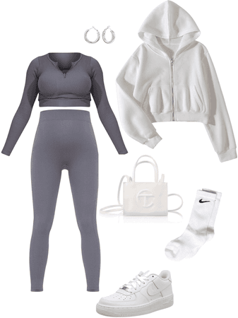 grey & white outfit