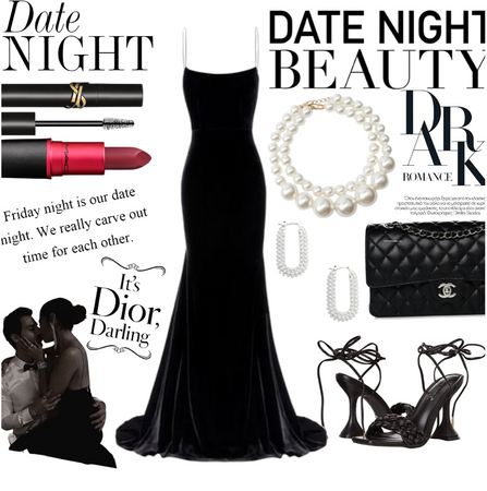 black evening date night outfit