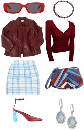 Red and blue outfit