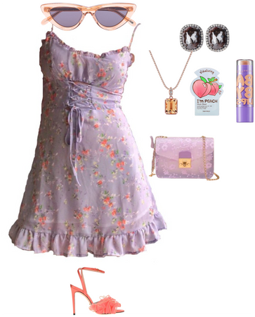 Purple and peach outfit