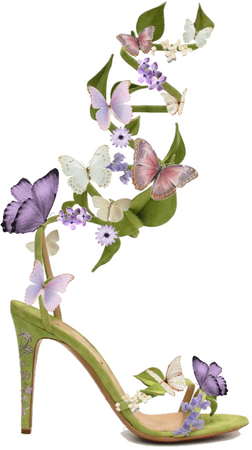 Purple + White Butterfly Shoe
