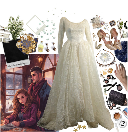 hermione granger attend to a ball with viktor krum