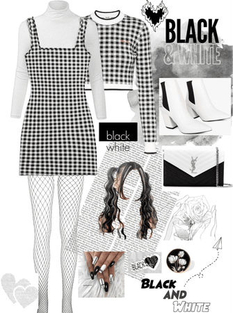 black and white cute outfit