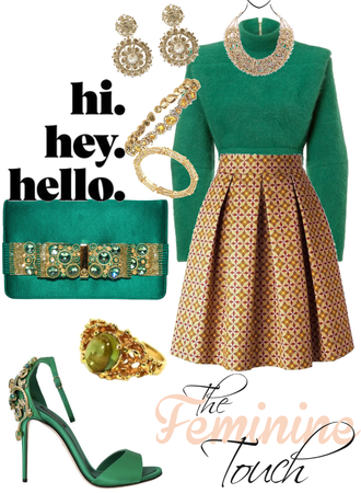 statement necklace/ green & gold