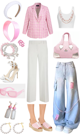 Gingham Pink inspired theme outfit