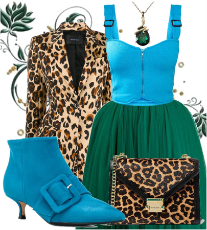 blue green and leopard