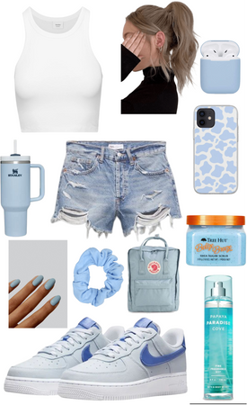 back to school blue outfit