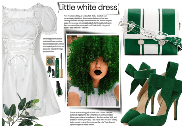 Little white dress and green