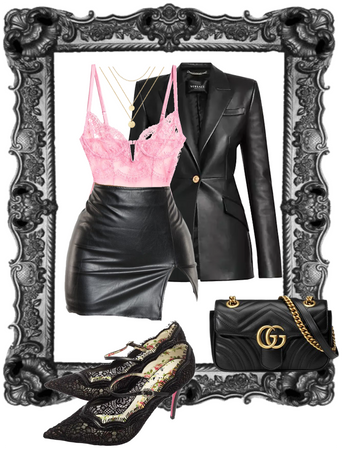 Pink Lace and black leather