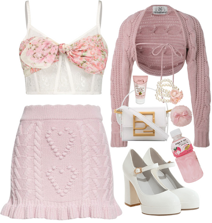 pink knit skirt