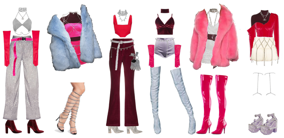 pink ice glam kpop outfits
