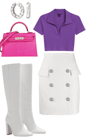 spring outfit purple and pink
