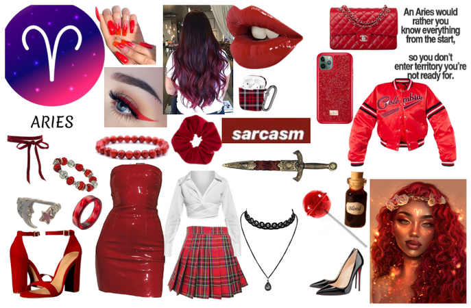 ZODIAC SIGNS Aries -red
