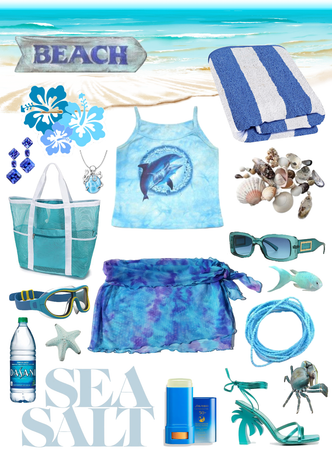 Blue beach outfit