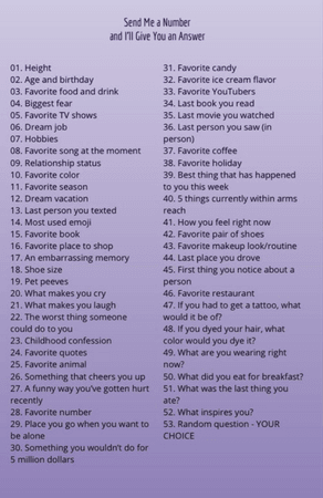 Send me a number I will give you an answer