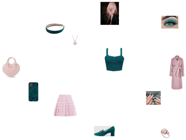 Pink and teal