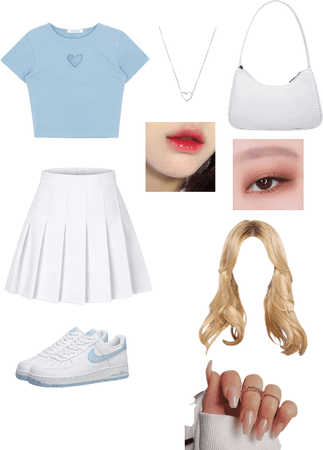 blue white outfit